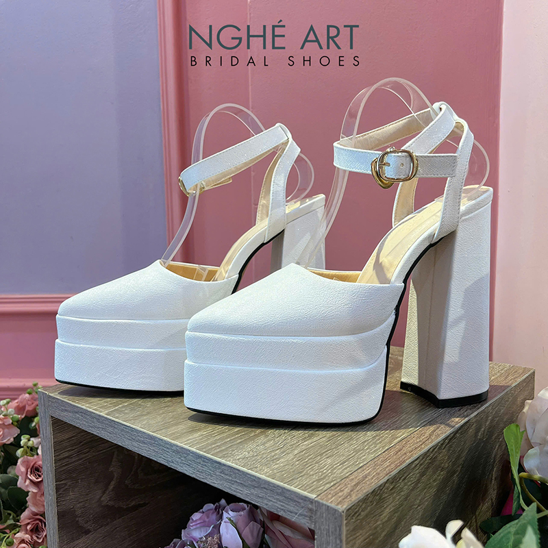 Giày cưới Nghé Art basic cao gót 15cm 532 - Ảnh 2 - Nghé Art Bridal Shoes – 0822288288