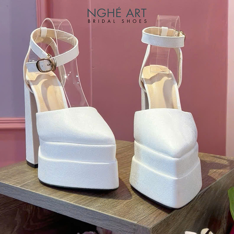 Giày cưới Nghé Art basic cao gót 15cm 532 - Ảnh 3 - Nghé Art Bridal Shoes – 0822288288