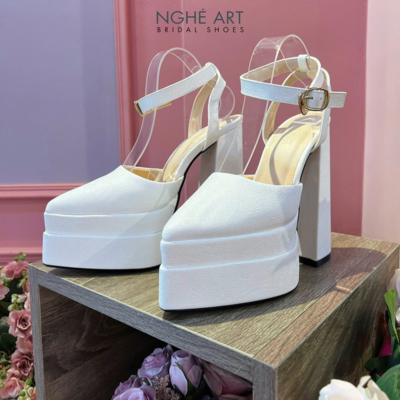 Giày cưới Nghé Art basic cao gót 15cm 532 - Ảnh 4 - Nghé Art Bridal Shoes – 0822288288