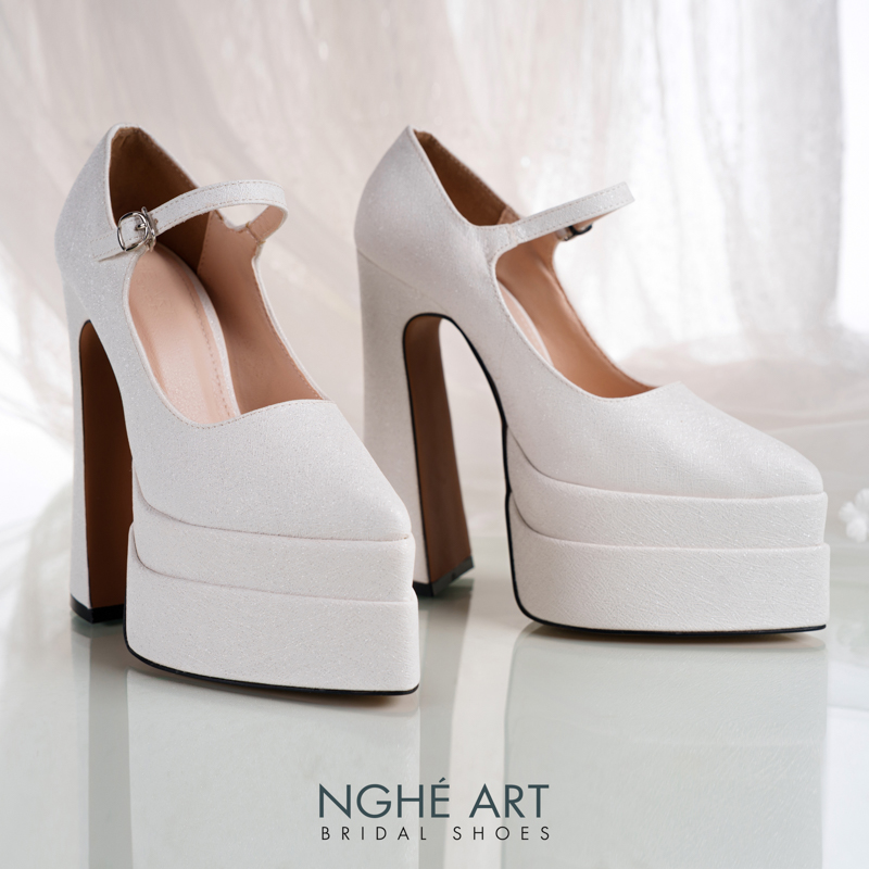 Giày cưới Nghé Art basic cao gót 15 phân 546-15P-NHU-TRANG - Ảnh 1 - Nghé Art Bridal Shoes – 0822288288