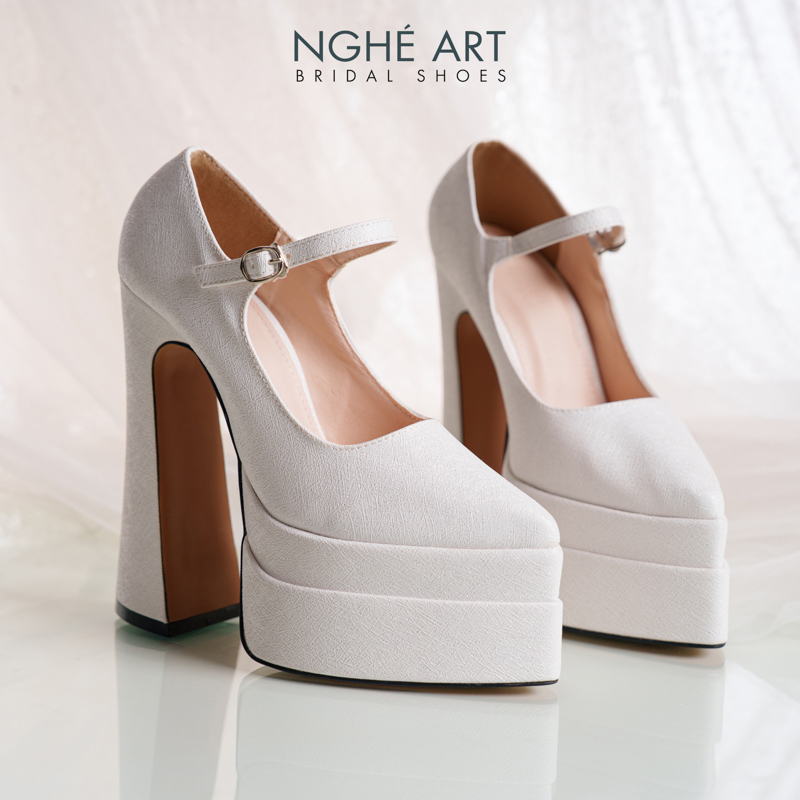 Giày cưới Nghé Art basic cao gót 15 phân 546-15P-NHU-TRANG - Ảnh 2 - Nghé Art Bridal Shoes – 0822288288