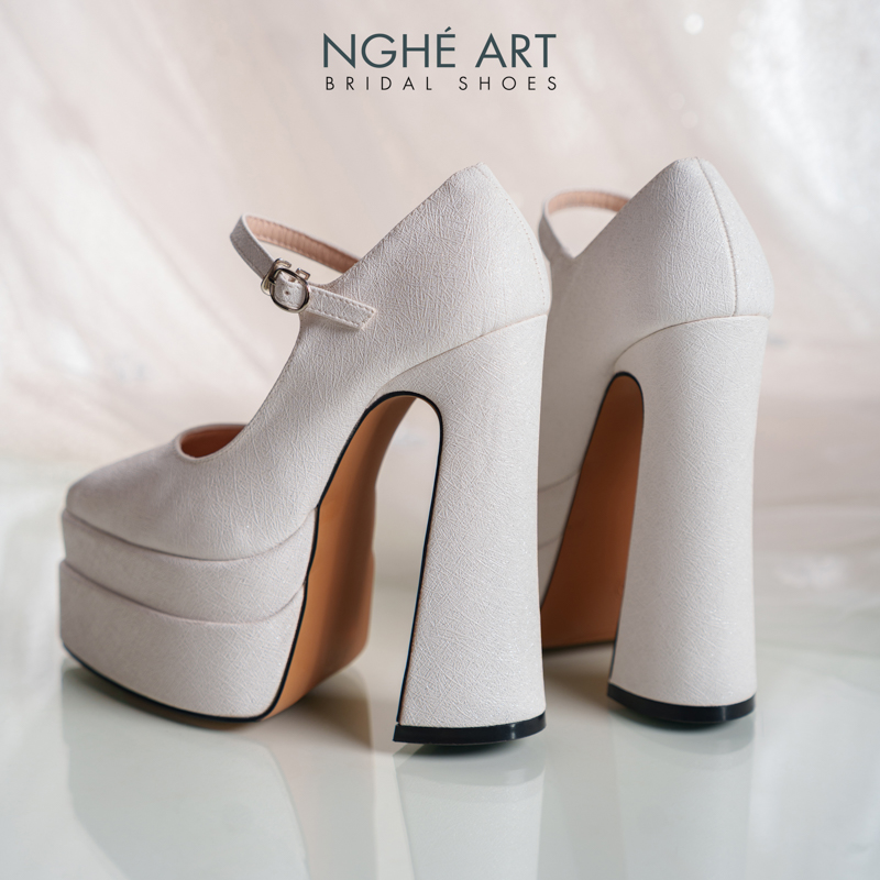 Giày cưới Nghé Art basic cao gót 15 phân 546-15P-NHU-TRANG - Ảnh 4 - Nghé Art Bridal Shoes – 0822288288
