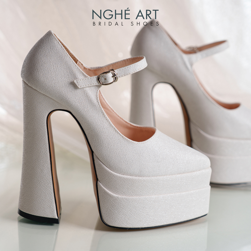 Giày cưới Nghé Art basic cao gót 15 phân 546-15P-NHU-TRANG - Ảnh 5 - Nghé Art Bridal Shoes – 0822288288