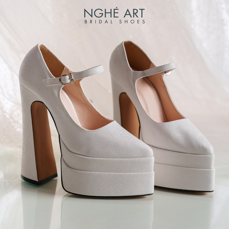 Giày cưới Nghé Art basic cao gót 15 phân 546-15P-NHU-TRANG - Ảnh 6 - Nghé Art Bridal Shoes – 0822288288