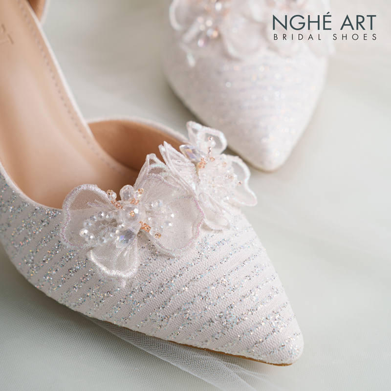 Giày cưới Nghé Art cao gót ren hoa voan pha lê 558-442-NHU-TRANG - Ảnh 6 - Nghé Art Bridal Shoes – 0822288288