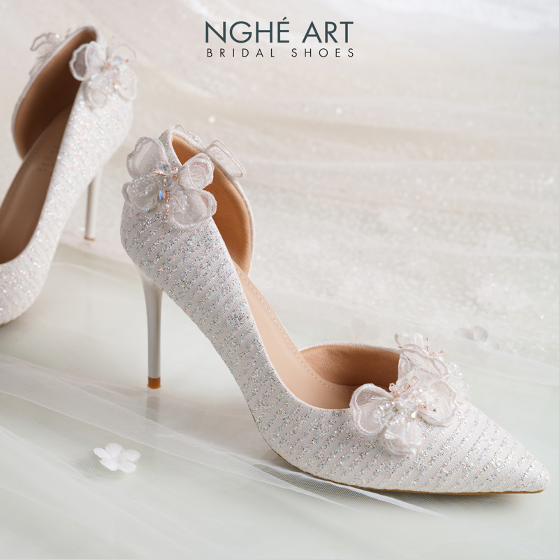 Giày cưới Nghé Art cao gót ren hoa voan pha lê 558-442-NHU-TRANG - Ảnh 8 - Nghé Art Bridal Shoes – 0822288288