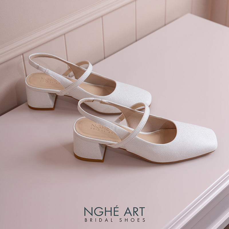 Giày cưới Nghé Art basic dáng slingback 5 cm 565-5P-NHU-TRANG - Ảnh 3 - Nghé Art Bridal Shoes – 0822288288