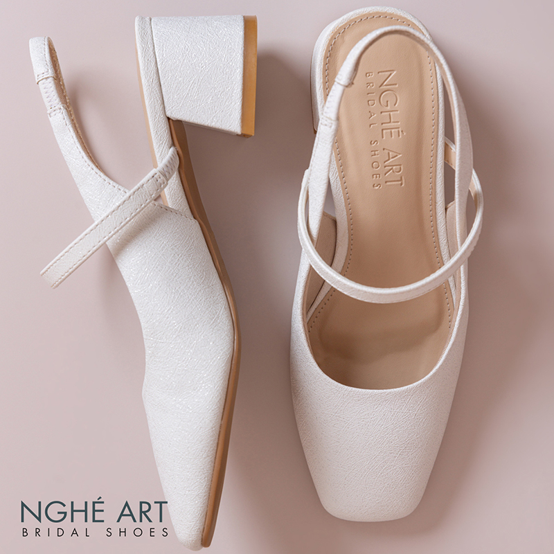 Giày cưới Nghé Art basic dáng slingback 5 cm 565-5P-NHU-TRANG - Ảnh 6 - Nghé Art Bridal Shoes – 0822288288