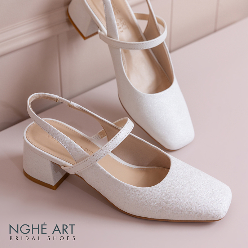 Giày cưới Nghé Art basic dáng slingback 5 cm 565-5P-NHU-TRANG - Ảnh 7 - Nghé Art Bridal Shoes – 0822288288