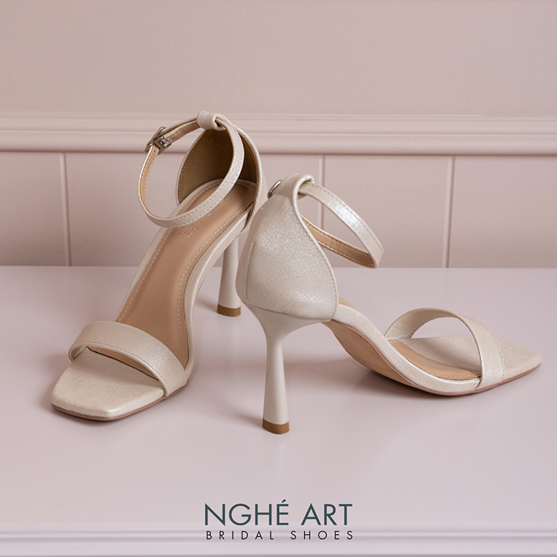 Giày cưới Nghé Art basic dáng sandal cao 9 cm 566-9P-NHU-VANG - Ảnh 2 - Nghé Art Bridal Shoes – 0822288288