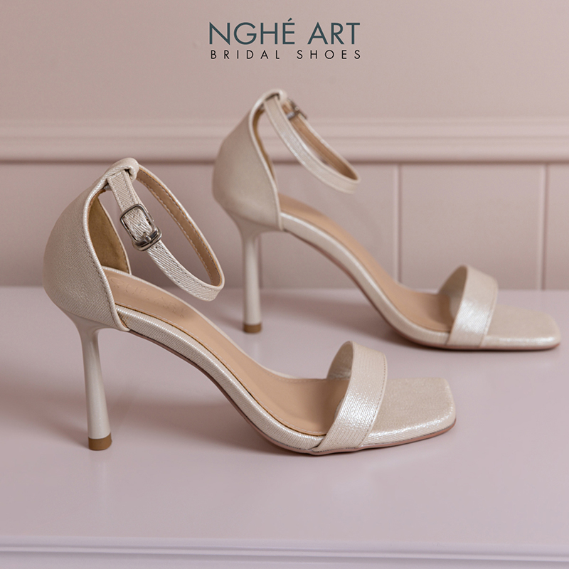 Giày cưới Nghé Art basic dáng sandal cao 9 cm 566-9P-NHU-VANG - Ảnh 3 - Nghé Art Bridal Shoes – 0822288288