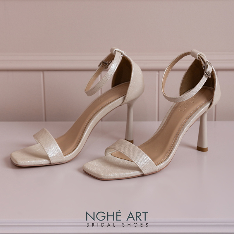Giày cưới Nghé Art basic dáng sandal cao 9 cm 566-9P-NHU-VANG - Ảnh 4 - Nghé Art Bridal Shoes – 0822288288