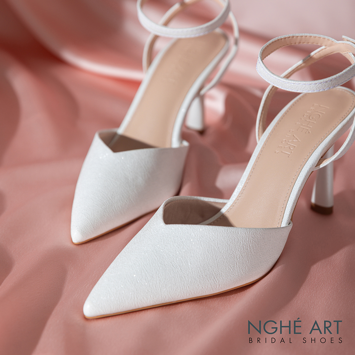 Giày cưới Nghé Art basic cao gót 590-9P-NHU-TRANG - Ảnh 2 - Nghé Art Bridal Shoes – 0822288288