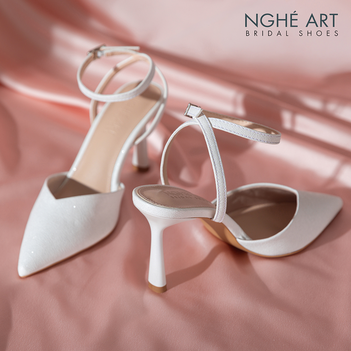 Giày cưới Nghé Art basic cao gót 590-9P-NHU-TRANG - Ảnh 3 - Nghé Art Bridal Shoes – 0822288288