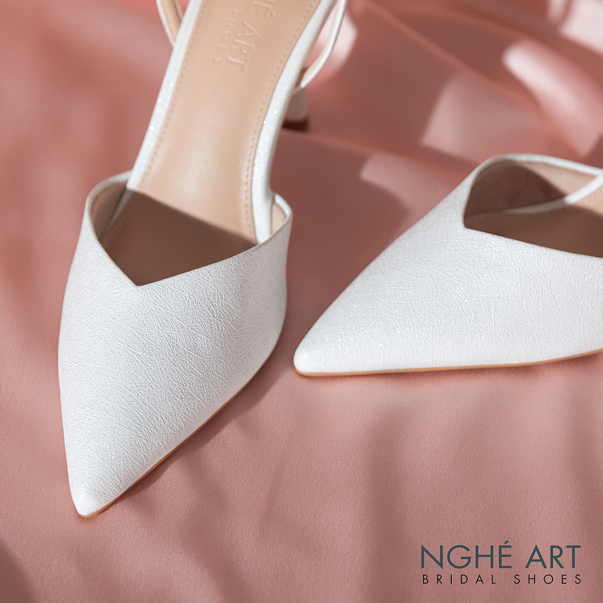 Giày cưới Nghé Art basic cao gót 590-9P-NHU-TRANG - Ảnh 4 - Nghé Art Bridal Shoes – 0822288288