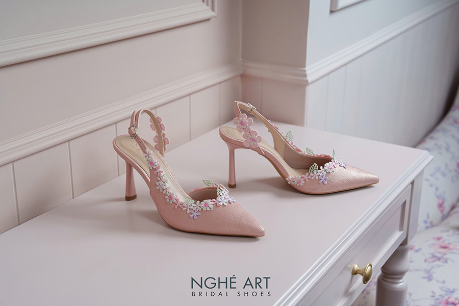 Giày cô dâu tone hồng - Ảnh 3 - Nghé Art Bridal Shoes – 0822288288