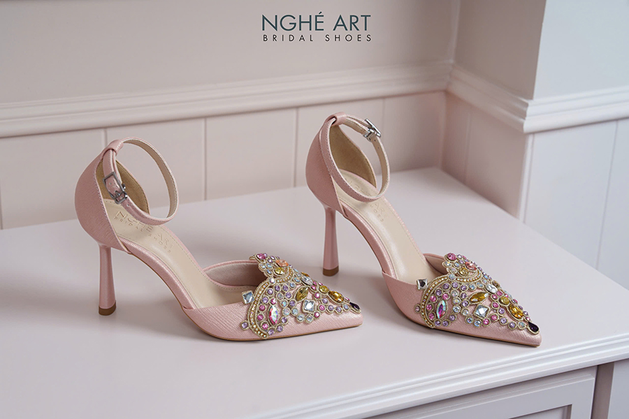 Giày cô dâu tone hồng - Ảnh 4 - Nghé Art Bridal Shoes – 0822288288