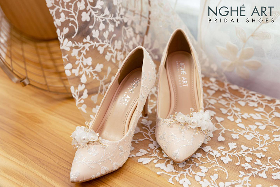 Giày cưới cao gót mũi nhọn - Ảnh 6 -  Nghé Art Bridal Shoes – 0822288288