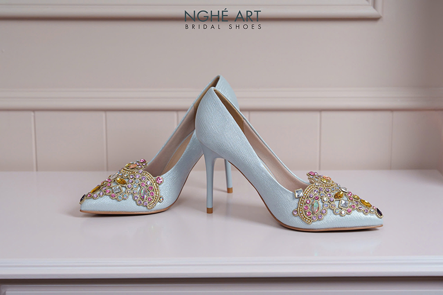 Giày cưới đính đá cao cấp - Ảnh 1 - Nghé Art Bridal Shoes – 0822288288