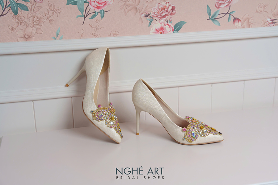 Giày cưới đính đá cao cấp - Ảnh 4 - Nghé Art Bridal Shoes – 0822288288
