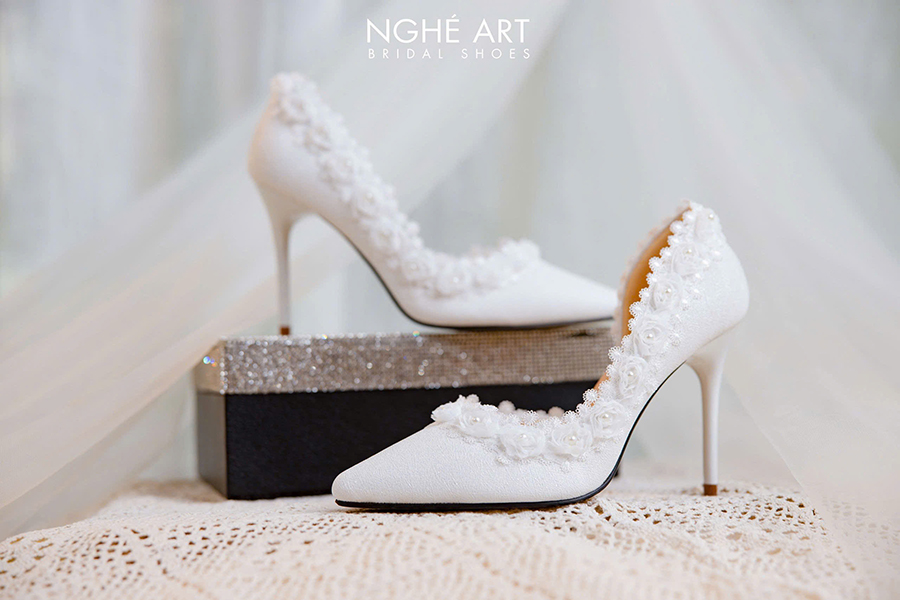 Giày Cưới Hoạ Tiết Hoa Hồng - Ảnh 8 - Nghé Art Bridal Shoes – 0822288288
