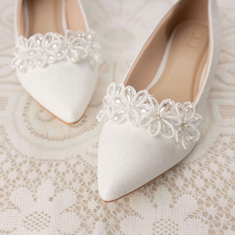 Giày Cưới Họa Tiết Pha Lê - Ảnh 3 - Nghé Art Bridal Shoes – 0822288288