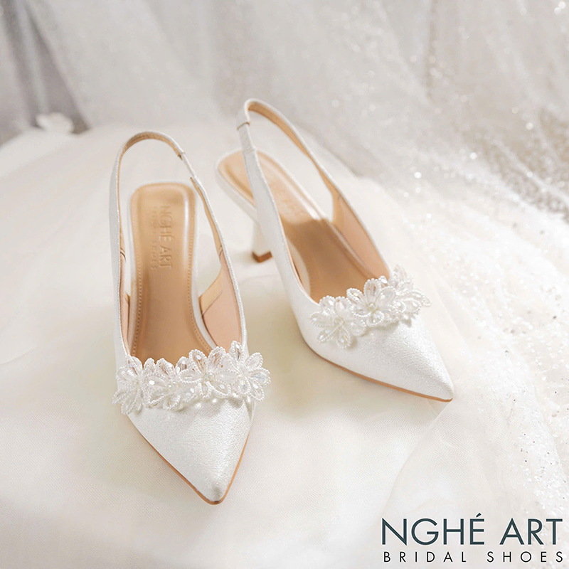 Giày Cưới Họa Tiết Pha Lê - Ảnh 5 - Nghé Art Bridal Shoes – 0822288288