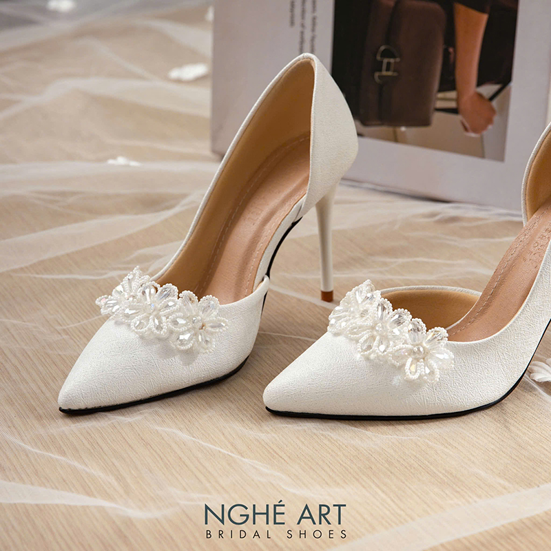Giày Cưới Họa Tiết Pha Lê - Ảnh 6 - Nghé Art Bridal Shoes – 0822288288