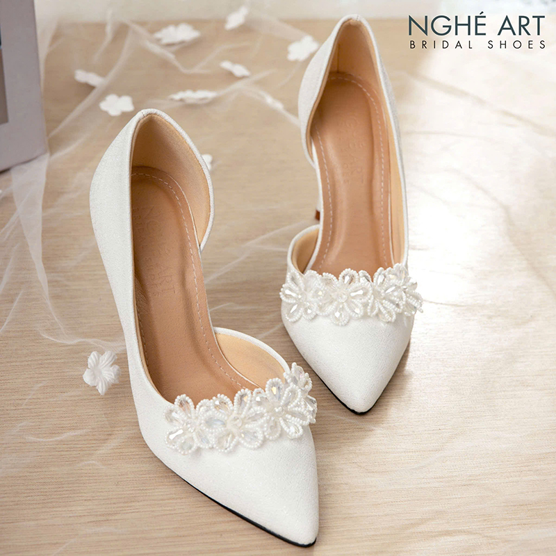 Giày Cưới Họa Tiết Pha Lê - Ảnh 7 - Nghé Art Bridal Shoes – 0822288288