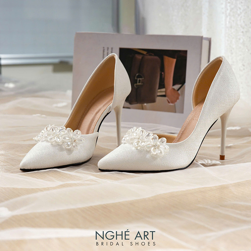 Giày Cưới Họa Tiết Pha Lê - Ảnh 8 - Nghé Art Bridal Shoes – 0822288288