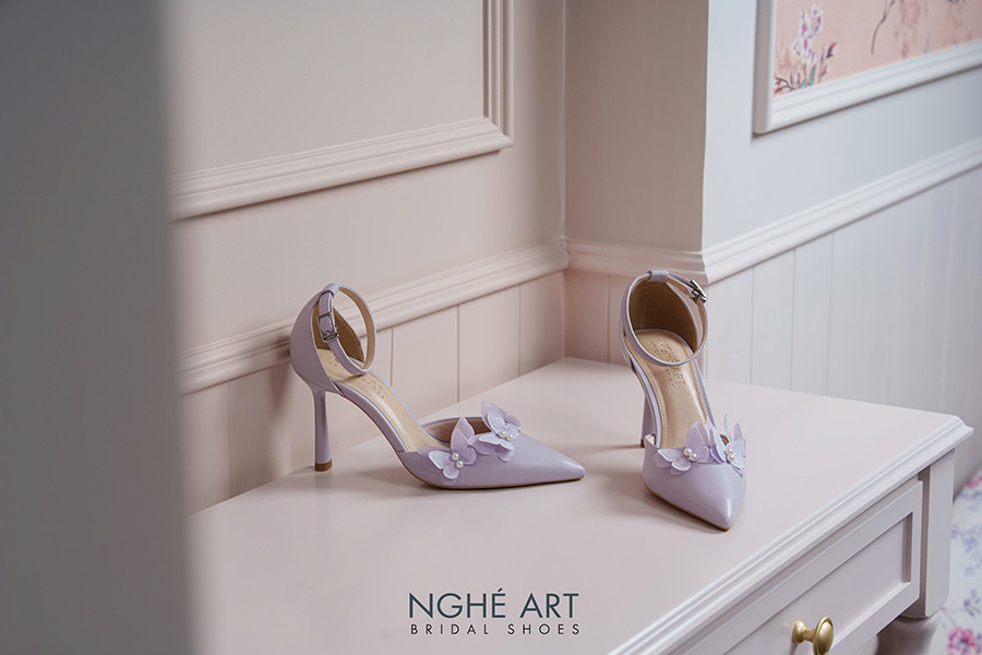 Giày cưới màu tím pastel - Ảnh 1 - Nghé Art Bridal Shoes – 0822288288