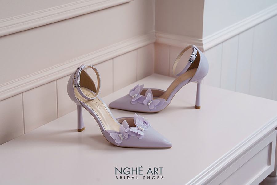 Giày cưới màu tím pastel - Ảnh 2 - Nghé Art Bridal Shoes – 0822288288