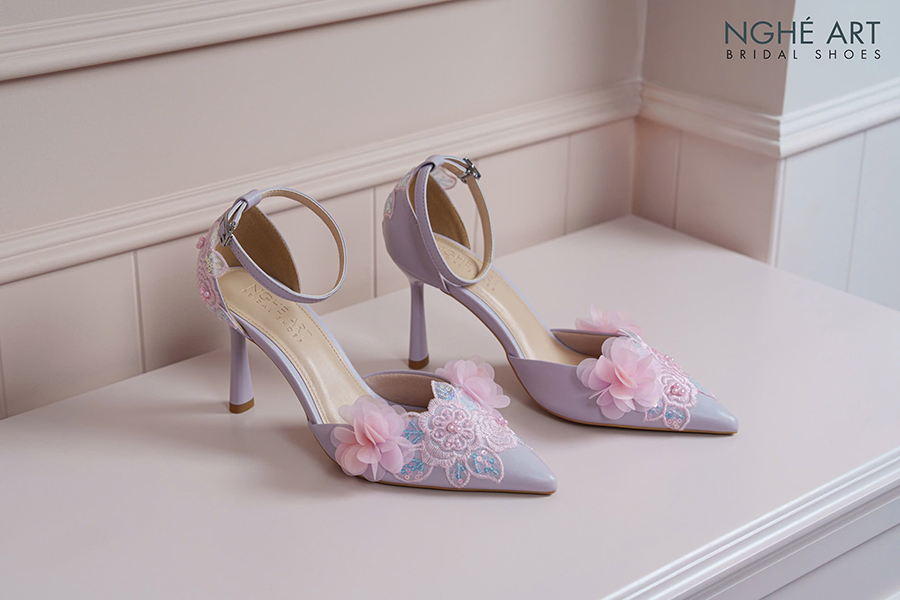 Giày cưới màu tím pastel - Ảnh 3 - Nghé Art Bridal Shoes – 0822288288