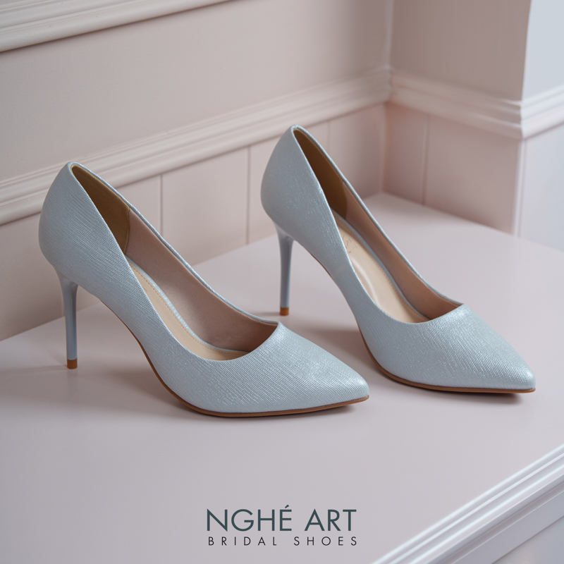 Giày cưới Nghé Art basic 10 phân nhũ xám pastel 377-nhu-xam - Ảnh 1 - Nghé Art Bridal Shoes – 0822288288