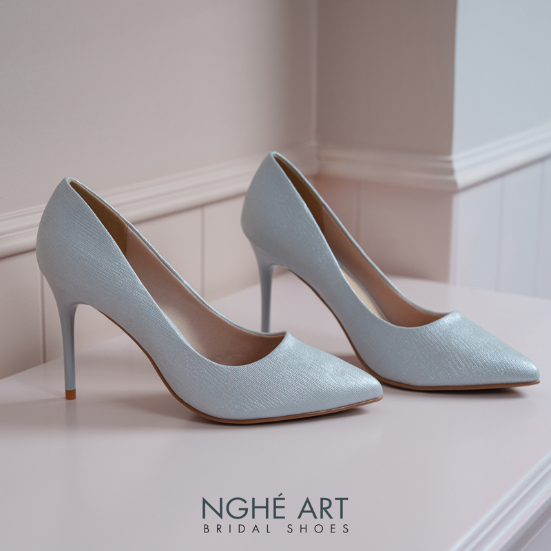 Giày cưới Nghé Art basic 10 phân nhũ xám pastel 377-nhu-xam - Ảnh 2 - Nghé Art Bridal Shoes – 0822288288