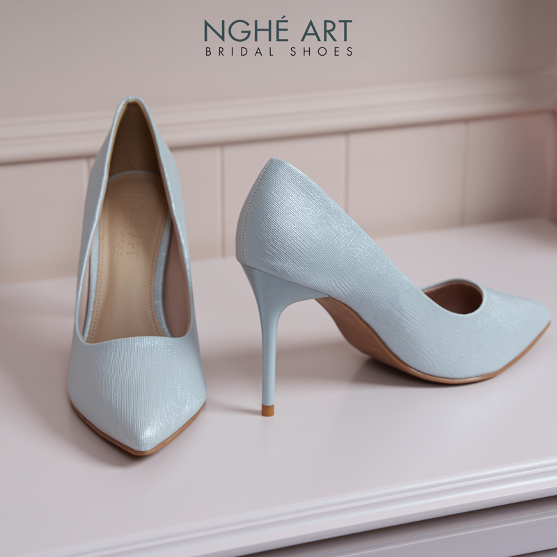 Giày cưới Nghé Art basic 10 phân nhũ xám pastel 377-nhu-xam - Ảnh 3 - Nghé Art Bridal Shoes – 0822288288