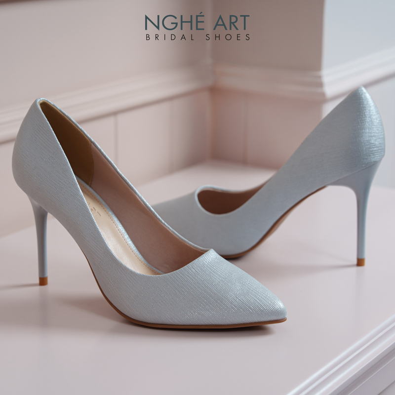 Giày cưới Nghé Art basic 10 phân nhũ xám pastel 377-nhu-xam - Ảnh 4 - Nghé Art Bridal Shoes – 0822288288