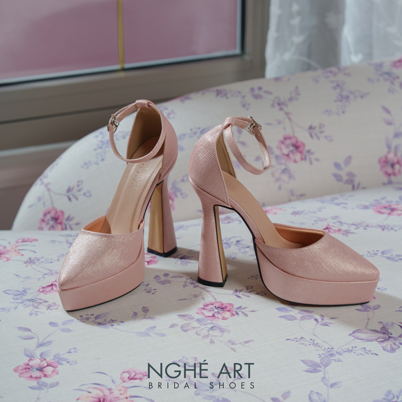 Giày cưới Nghé Art basic 13 phân nhũ hồng pastel 481-nhu-hong - Ảnh 3 - Nghé Art Bridal Shoes – 0822288288