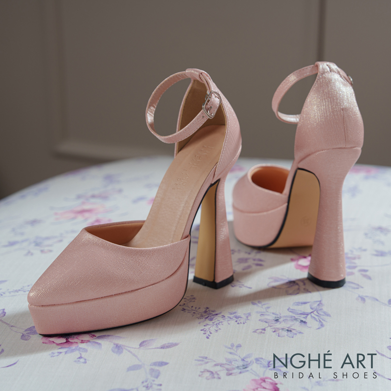 Giày cưới Nghé Art basic 13 phân nhũ hồng pastel 481-nhu-hong - Ảnh 5 - Nghé Art Bridal Shoes – 0822288288