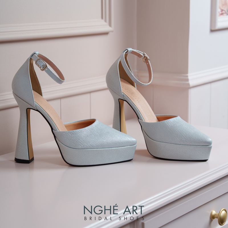 Giày cưới Nghé Art basic 13 phân nhũ xám pastel 481-nhu-xam - Ảnh 1 - Nghé Art Bridal Shoes – 0822288288
