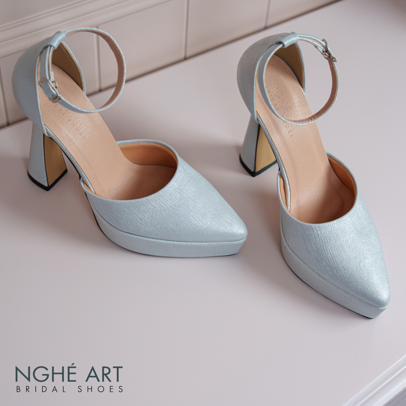 Giày cưới Nghé Art basic 13 phân nhũ xám pastel 481-nhu-xam - Ảnh 2 - Nghé Art Bridal Shoes – 0822288288