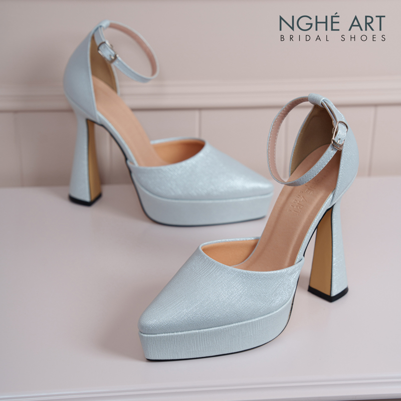 Giày cưới Nghé Art basic 13 phân nhũ xám pastel 481-nhu-xam - Ảnh 3 - Nghé Art Bridal Shoes – 0822288288