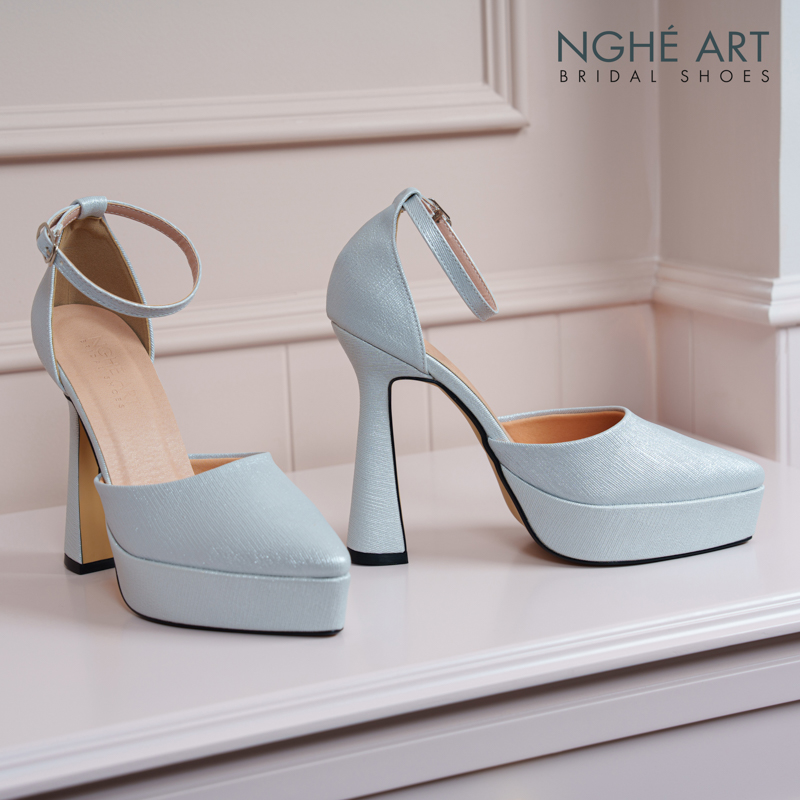 Giày cưới Nghé Art basic 13 phân nhũ xám pastel 481-nhu-xam - Ảnh 4 - Nghé Art Bridal Shoes – 0822288288