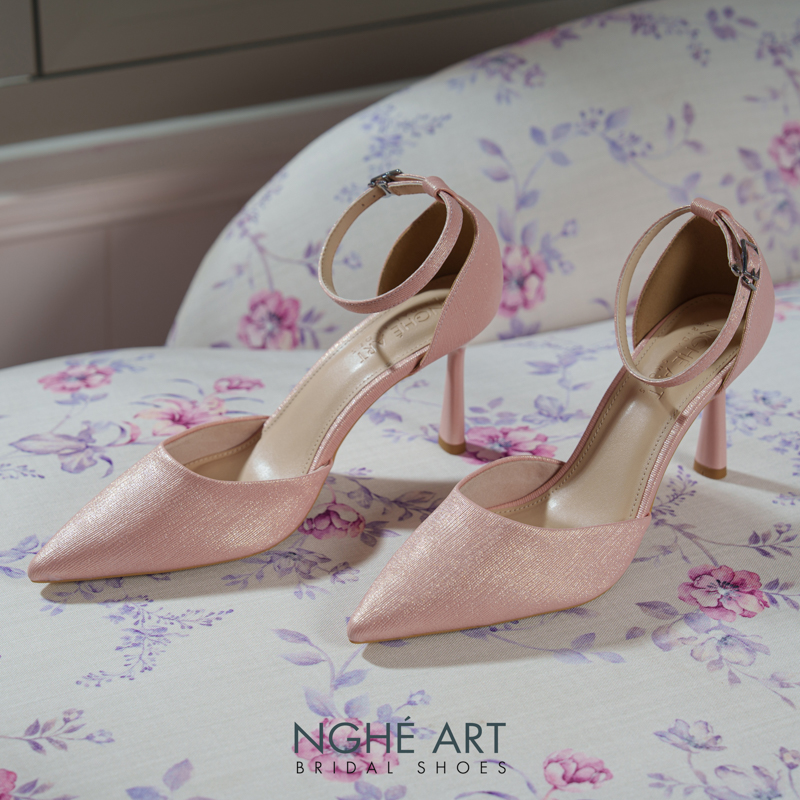 Giày cưới Nghé Art basic 9 phân nhũ hồng pastel 340-nhu-hong - Ảnh 4 - Nghé Art Bridal Shoes – 0822288288