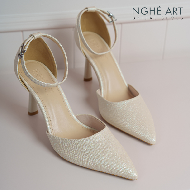 Giày cưới Nghé Art basic 9 phân nhũ vàng champane 340-nhu-vang - Ảnh 1 - Nghé Art Bridal Shoes – 0822288288
