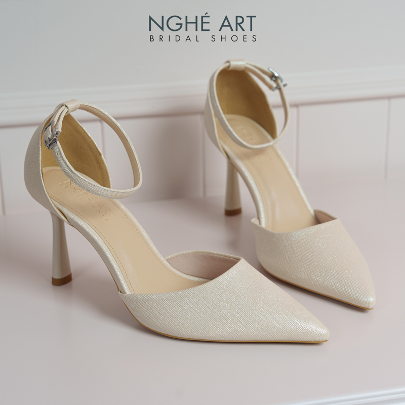 Giày cưới Nghé Art basic 9 phân nhũ vàng champane 340-nhu-vang - Ảnh 2 - Nghé Art Bridal Shoes – 0822288288