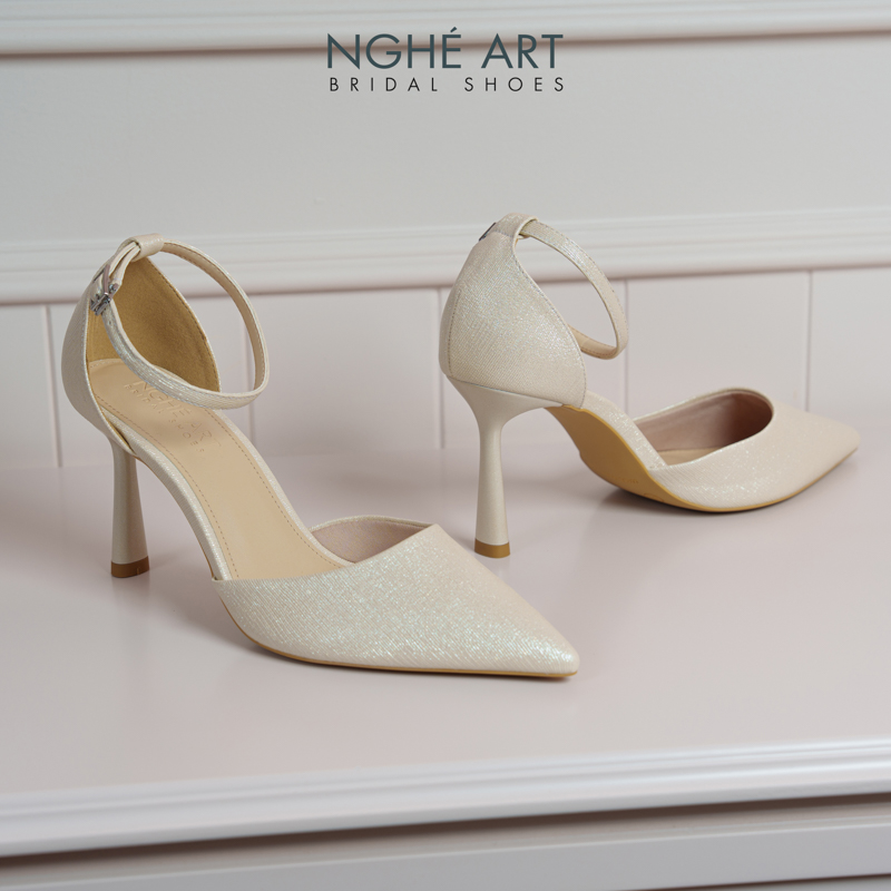 Giày cưới Nghé Art basic 9 phân nhũ vàng champane 340-nhu-vang - Ảnh 3 - Nghé Art Bridal Shoes – 0822288288
