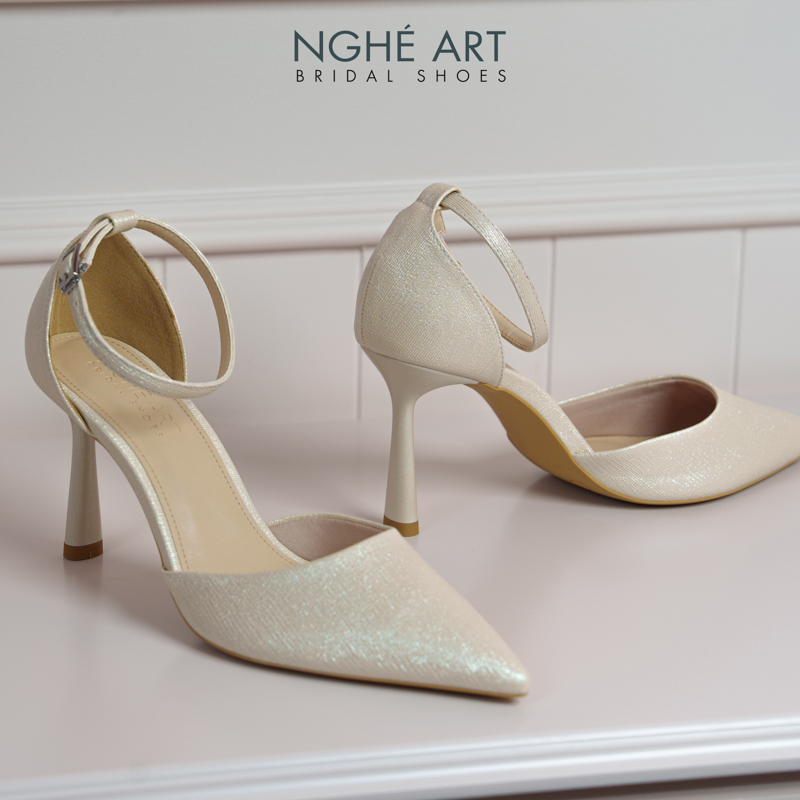 Giày cưới Nghé Art basic 9 phân nhũ vàng champane 340-nhu-vang - Ảnh 5 - Nghé Art Bridal Shoes – 0822288288