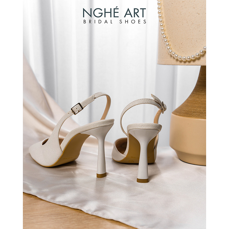 Giày cưới Nghé Art basic form slingback dáng hở eo 535 - Ảnh 6 - Nghé Art Bridal Shoes – 0822288288