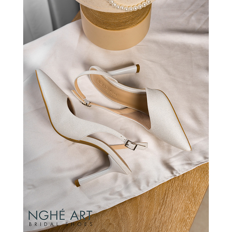 Giày cưới Nghé Art basic form slingback dáng hở eo 535 - Ảnh 7 - Nghé Art Bridal Shoes – 0822288288